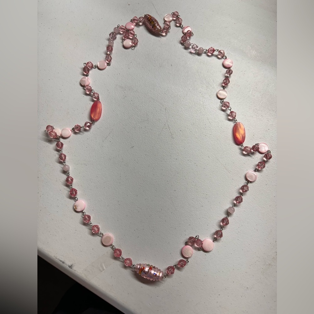 Pink vintage beads